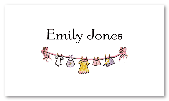 Girl's Laundry Calling Card Design