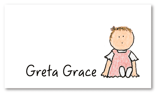 Garden Baby Girl Calling Card Design