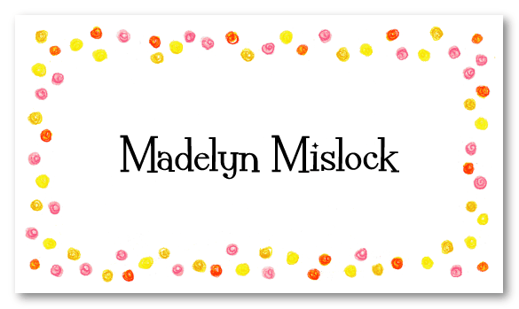 Happy Pink Dots Border Calling Card Design