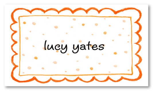 Peach Dots Border Calling Card Design