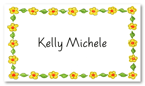 Kelly's Yellow Border Calling Card Design