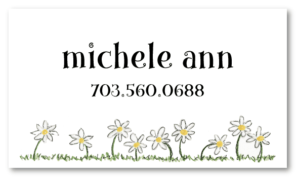 Michele's White Daisies Calling Card Design