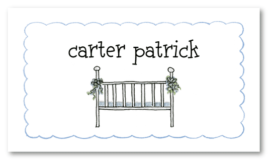 Blue Bassinet Calling Card Design