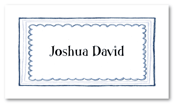 Triple Blue Border Calling Card Design