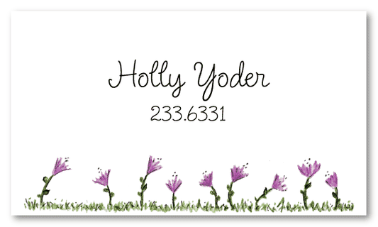Purple Flowers Personal Calling Cards