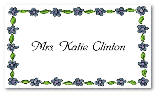 Kelly's Blue Border Personal Calling Cards
