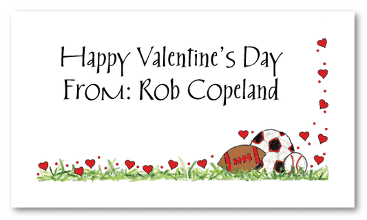 Valentine Sport Balls Calling Card