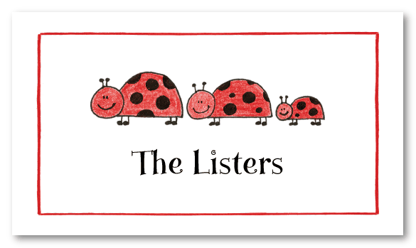 Ladybug Family Of 3 Personal Calling Cards