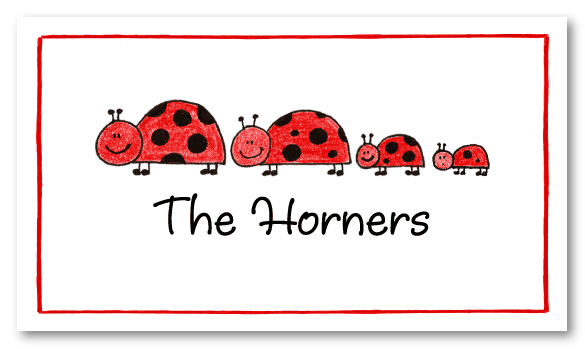 Ladybug Family Of 4 Personal Calling Cards