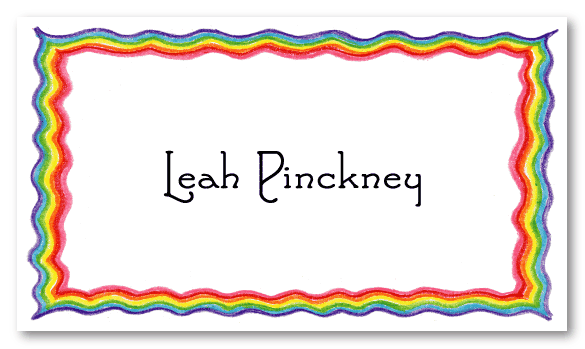 Rainbow Border Personal Calling Cards