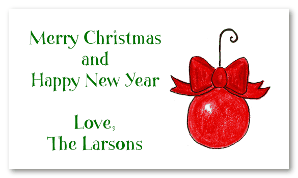 Red Christmas Ball Personal Calling Cards