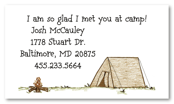 Tent Personal Calling Cards