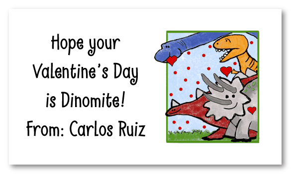 Dinosaur Valentine Calling Cards