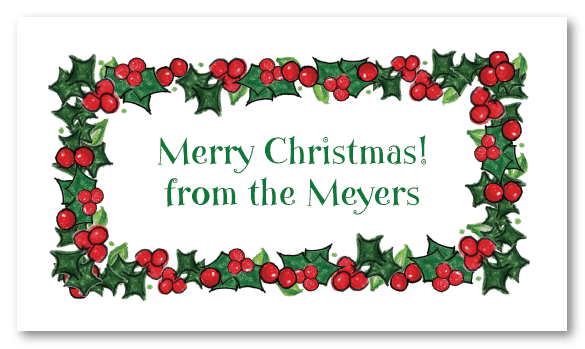 Holly and Berry Border Calling Cards