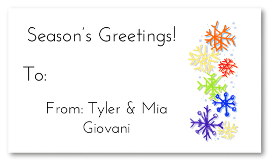 Colorful Snowflakes Calling Cards