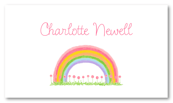 Pastel Pink Rainbow Calling Cards