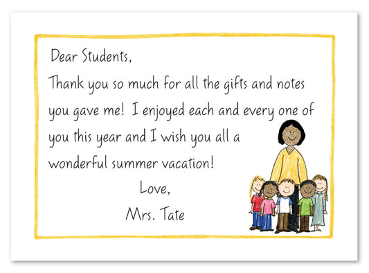 African American Teachers Class Flat Note Card