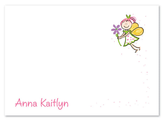 Pink Fairy Flat Notecard