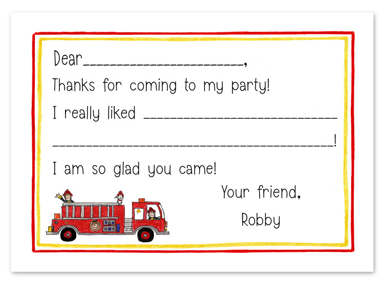 Fire Truck Flat Note Card