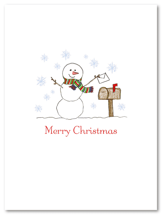 Cold Snowman's Mailbox Personalized Christmas Card