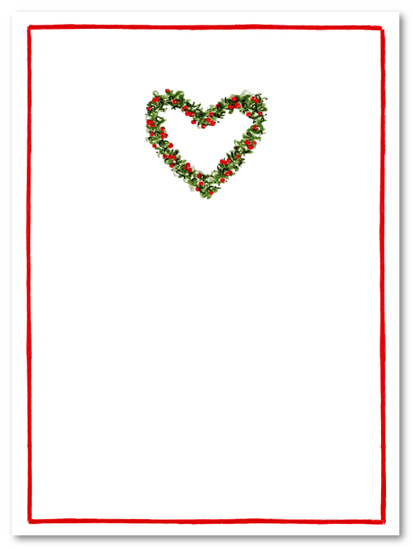 Holly Heart Personalized Christmas Card