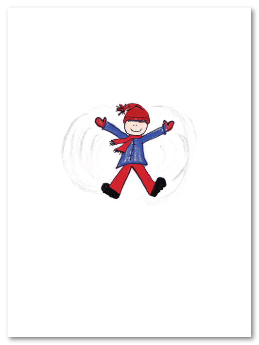 Snow Angel Boy Christmas Cards