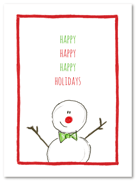 Bow Tie Snowman Greeting Cards