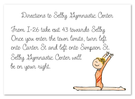 Blonde Gymnast Flat Note Card