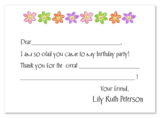 Happy Daisy Row Flat Note Card