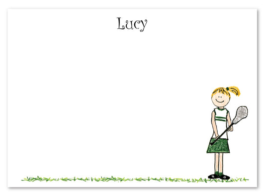 Blonde Lacrosse Girl Flat Card