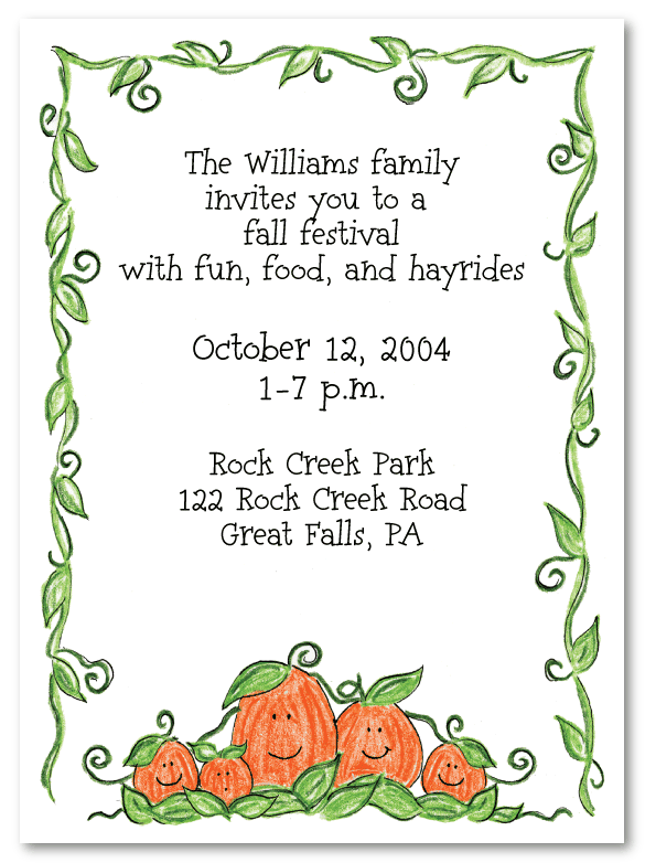 Pumpkin Family Of 5 Party Invitations