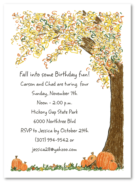 Autumn Tree Party Invitations