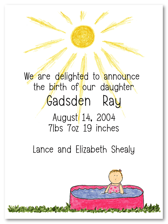Pool Baby Girl Party Invitations