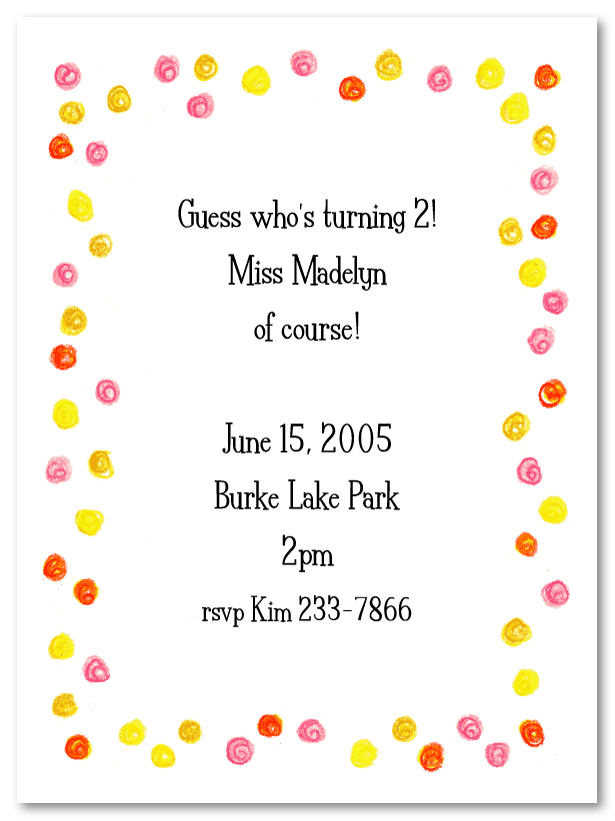 Happy Pink Dots Border Invitations