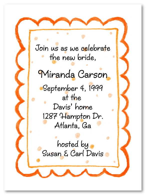 Peach Dots Border Invitations