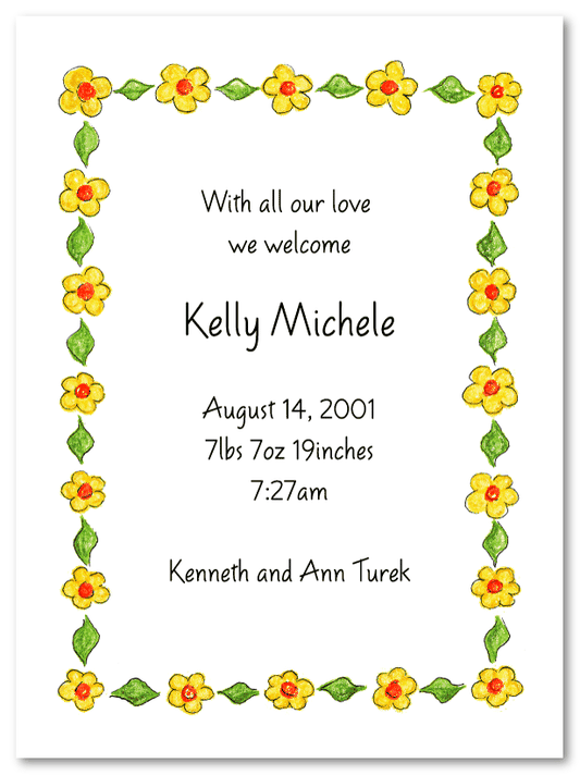 Kelly's Yellow Border Invitations