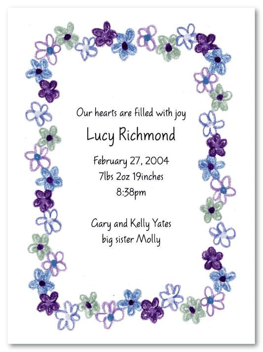 Lucy's Purple Border Invitations