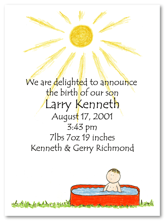 Pool Baby Boy Invitations