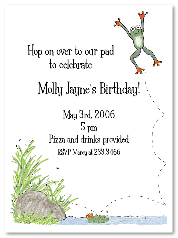 Frog Birthday Invites