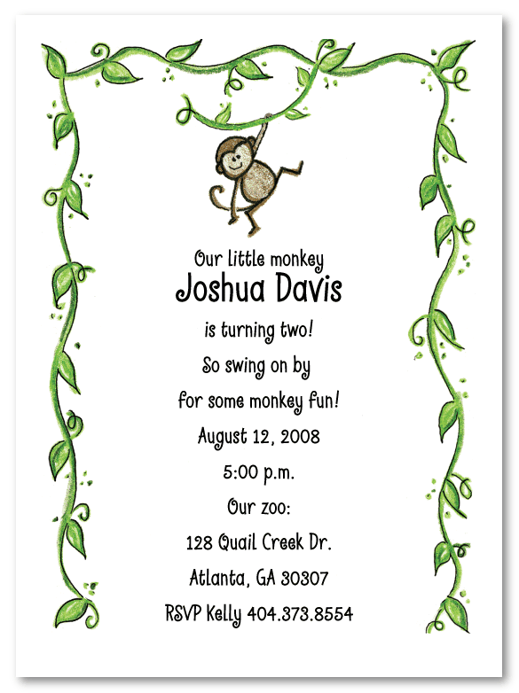 Monkey Birthday Invitation