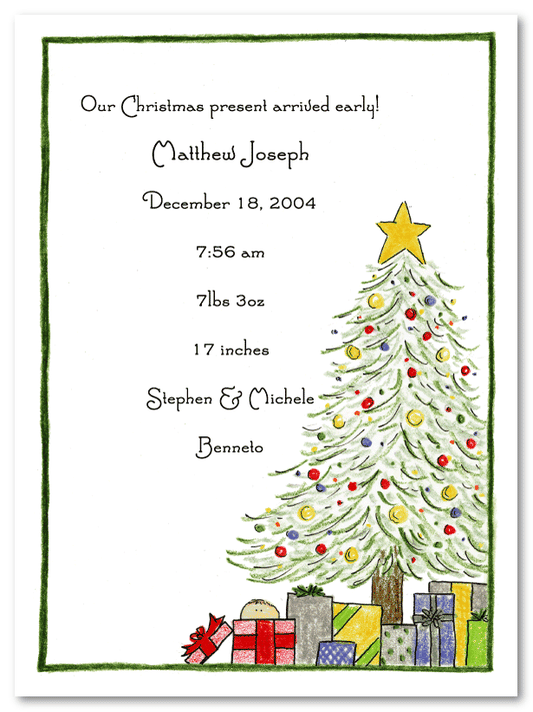 Christmas Baby Birth Announcements