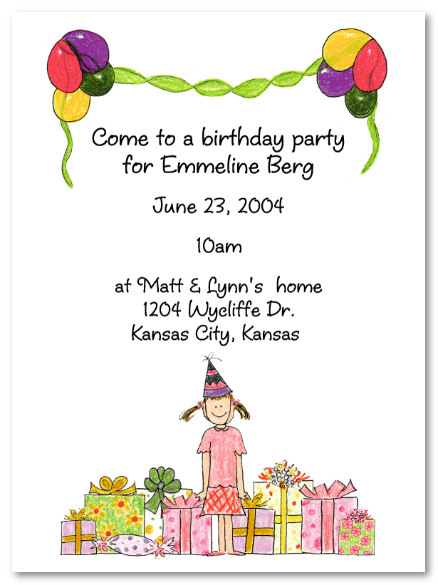 Girls Birthday Party Invitation