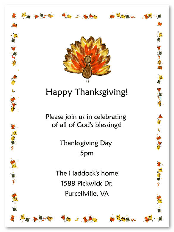 Turkey Party Invitation