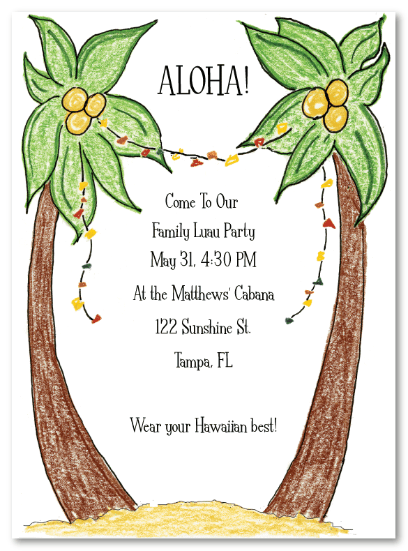 Luau Party Invites