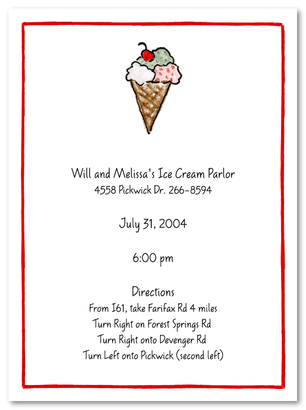 Ice Cream Invitations