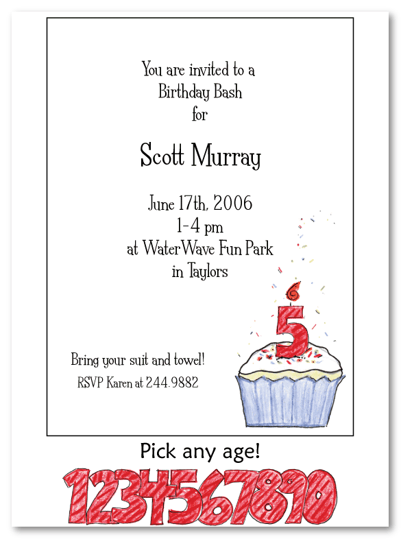 Cupcake Age Invitations