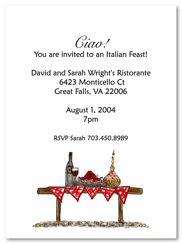 Italian Table Invitations