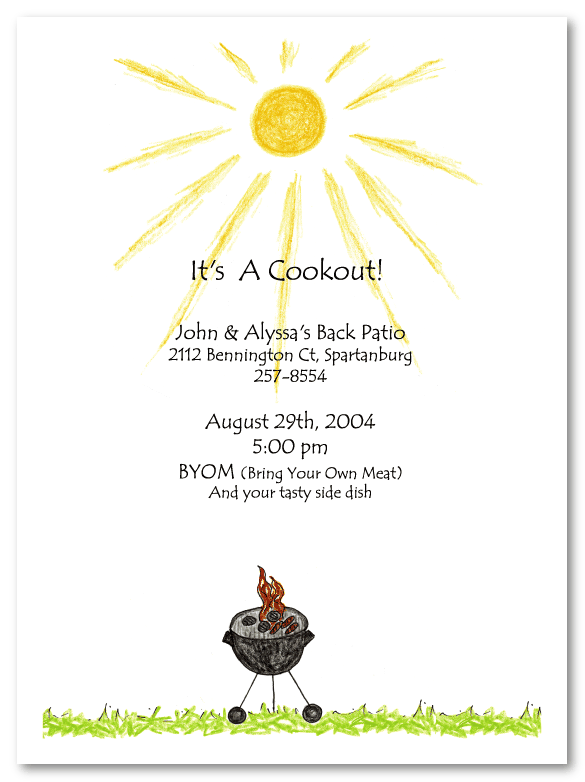 Grill Cookout Party Invitations – AmyAdele.com