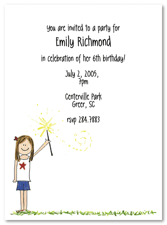 Patriotic Emma Party Invitations