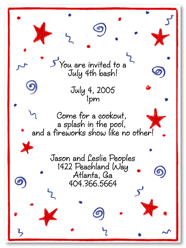 Patriotic Party Invitations AmyAdele Com